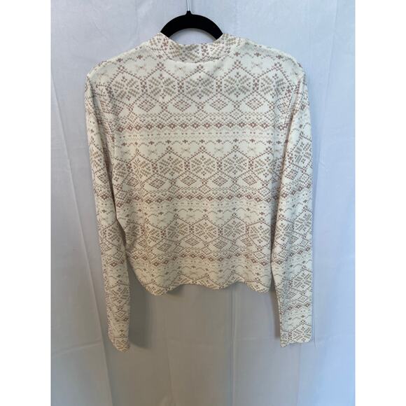 Gilly Hicks XXL Long Sleeve Fair‎ Isle Thermal Cropped Top - Picture 6 of 11